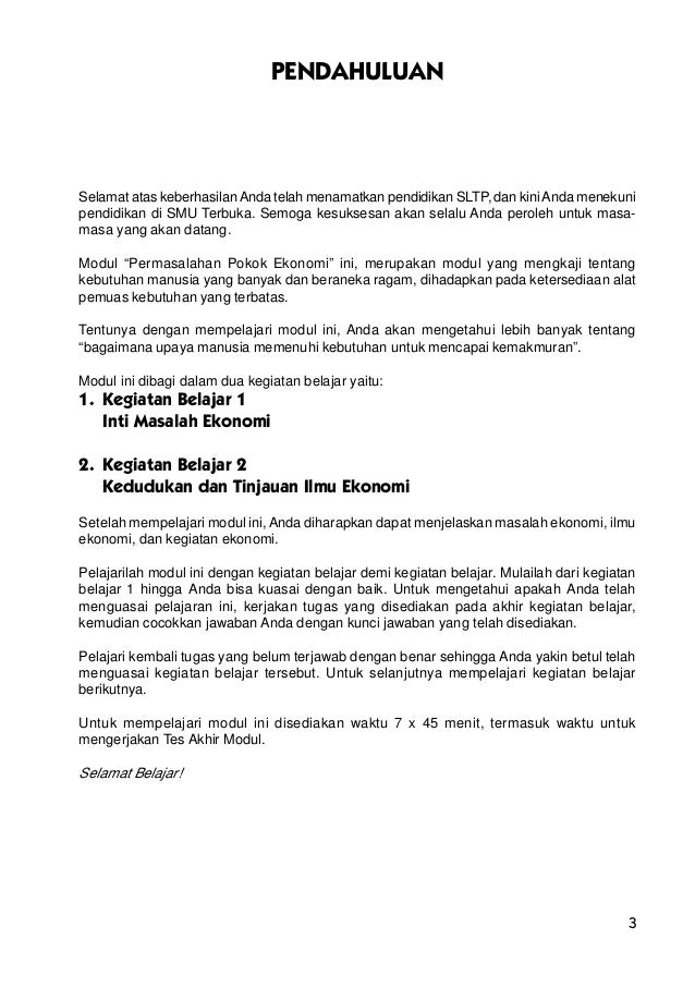 Permasalahan Pokok Ekonomi