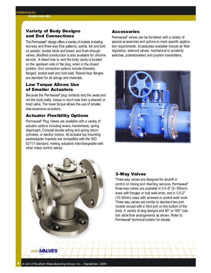 SMG Permaseal Non Lubricated Tapered Plug Valve