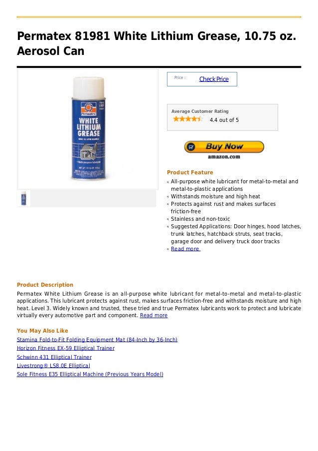 Permatex 81981 white lithium grease, 10.75 oz. aerosol can