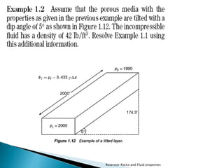Reservoir Rocks and Fluid properties 
 