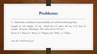 Permeability and Seepage Analysis of soil | PPTX