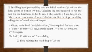 Permeability and Seepage Analysis of soil | PPTX
