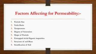 Permeability and Seepage Analysis of soil | PPTX