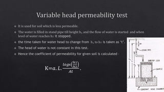 Permeability of soil ( for civil engineering) | PPTX