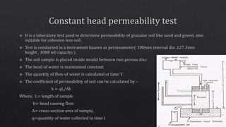 Permeability of soil ( for civil engineering) | PPTX