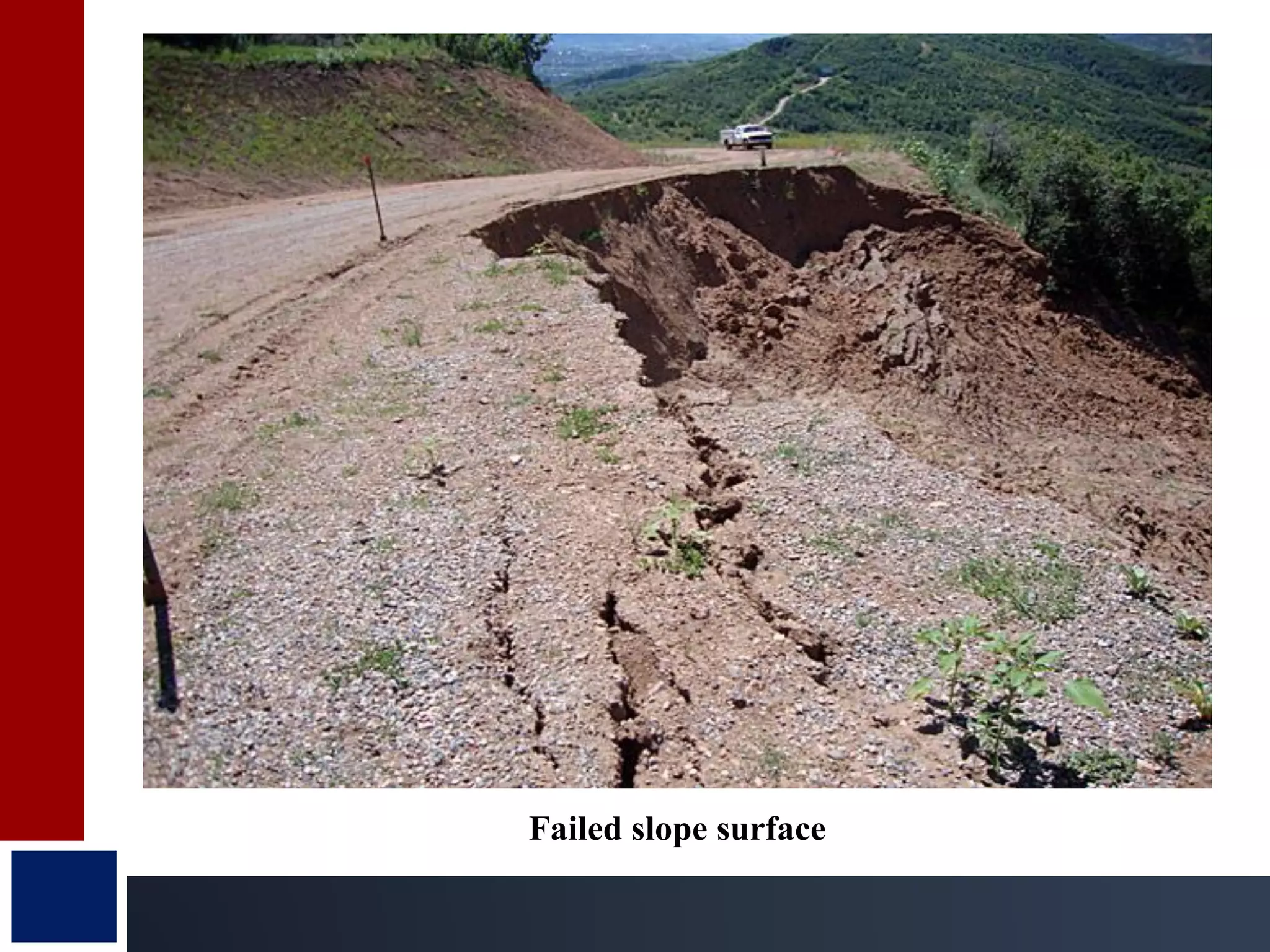 Failed slope surface
 