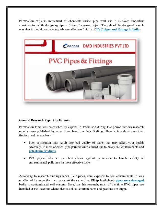 Permeation Explained for PVC pipes and Fittings
