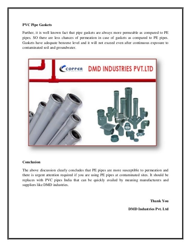 Permeation Explained for PVC pipes and Fittings