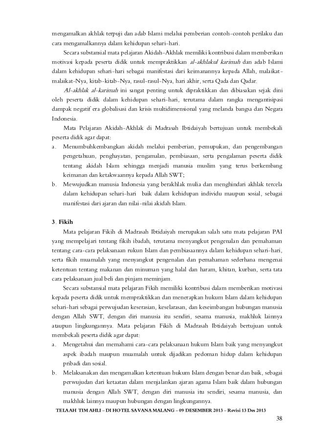 Kurikulum 2013 Jenjang MTs