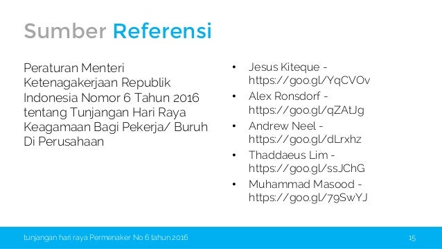 Permenaker Nomor 6 Tahun 2016
