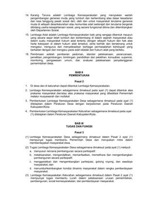 14. Karang Taruna adalah Lembaga Kemasyarakatan yang merupakan wadah
pengembangan generasi muda yang tumbuh dan berkembang...