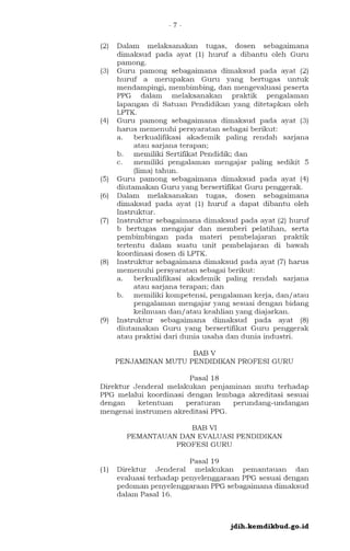 PERMENDIKBUDRISTEK NOMOR 19 TAHUN 2024 TENTANG PENDIDIKAN PROFESI GURU ...