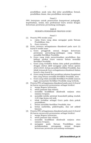 PERMENDIKBUDRISTEK NOMOR 19 TAHUN 2024 TENTANG PENDIDIKAN PROFESI GURU ...