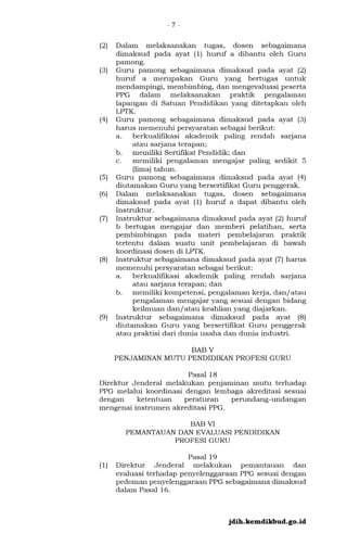 PERMENDIKBUDRISTEK NOMOR 19 TAHUN 2024 TENTANG PENDIDIKAN PROFESI GURU ...