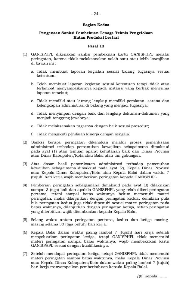 Permenhut No 54 Th 2014 Ttg Kompetensi Dan Sertifikasi Tenaga Teknis