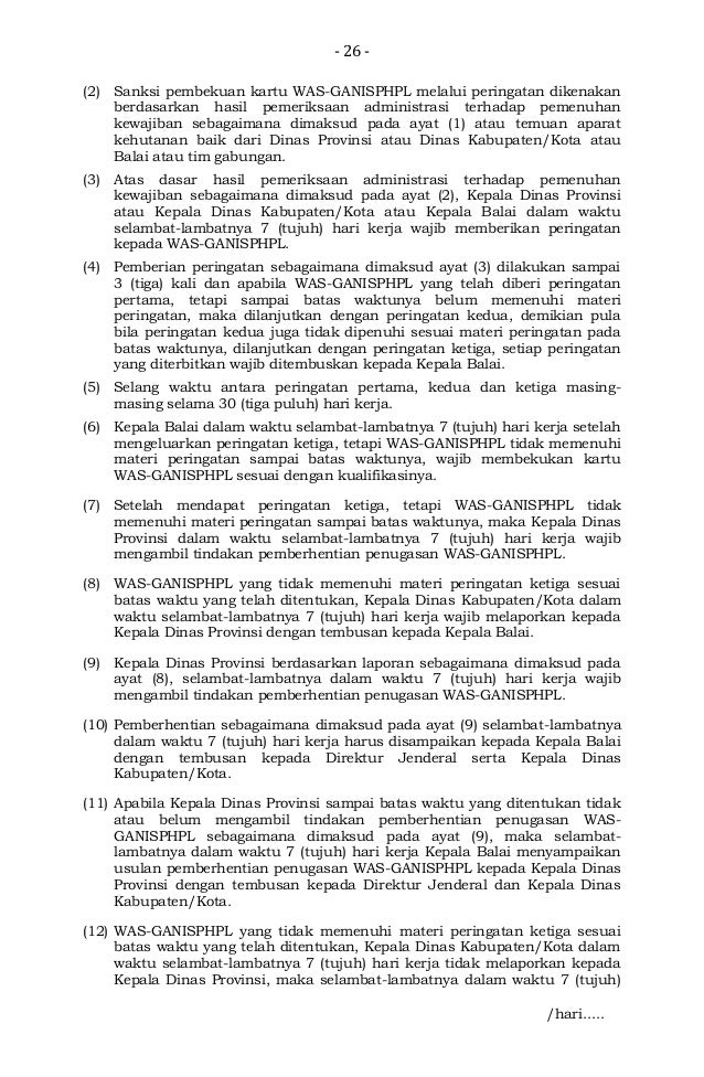 Permenhut No 54 Th 2014 Ttg Kompetensi Dan Sertifikasi Tenaga Teknis