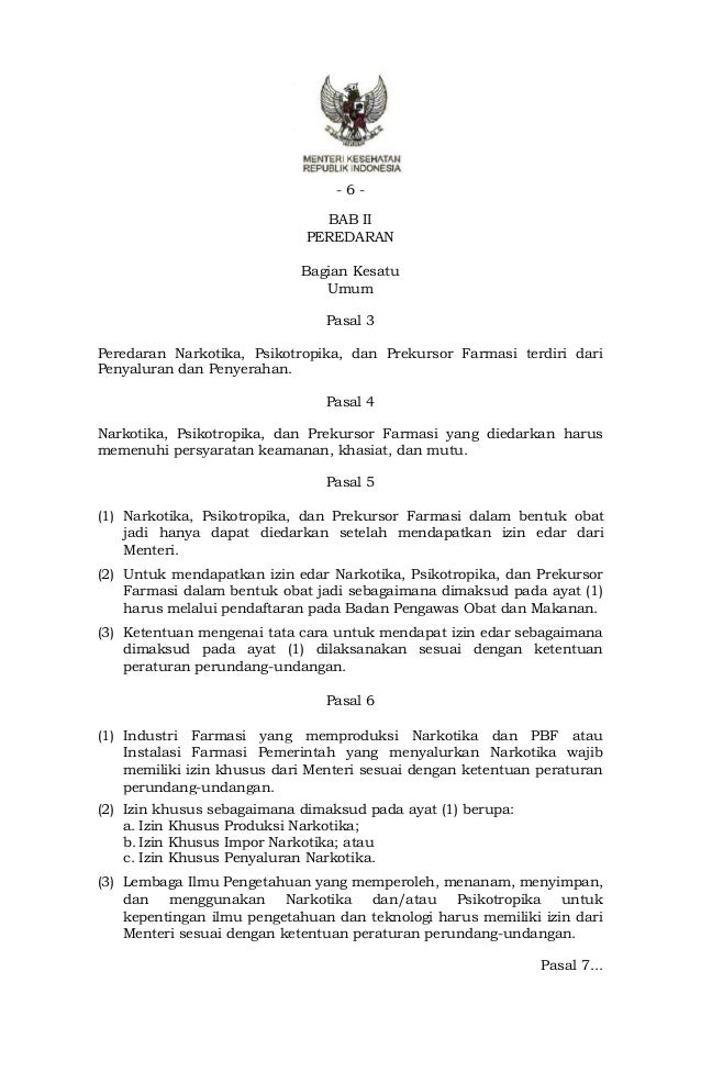Permenkes 3 2015 Peredaran Penyimpanan Pemusnahan Dan Pelaporan Na
