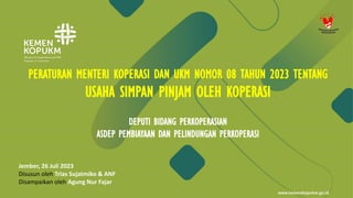 Peraturan Menteri Koperasi dan UMKM Nomor 08 Tahun 2023 tentang Unit ...