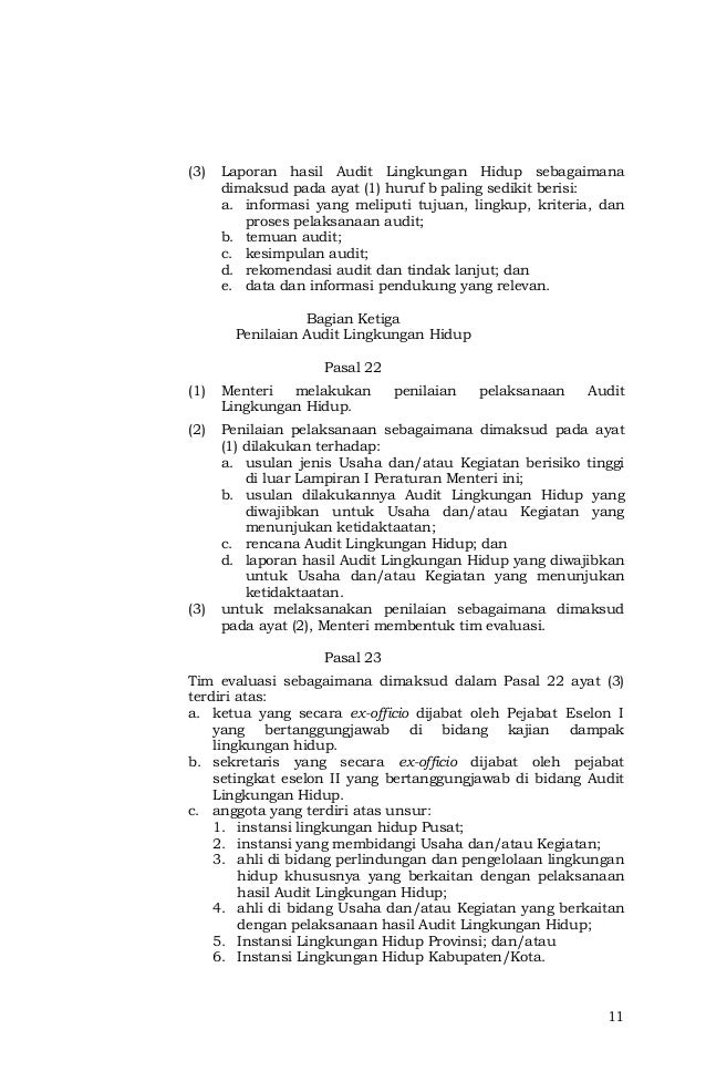 kesimpulan kejadian pasal 11 Per menlh 03 tahun 2020 audit lh kesimpulan kejadian pasal 11 Per menlh 03 tahun 2020 audit lh