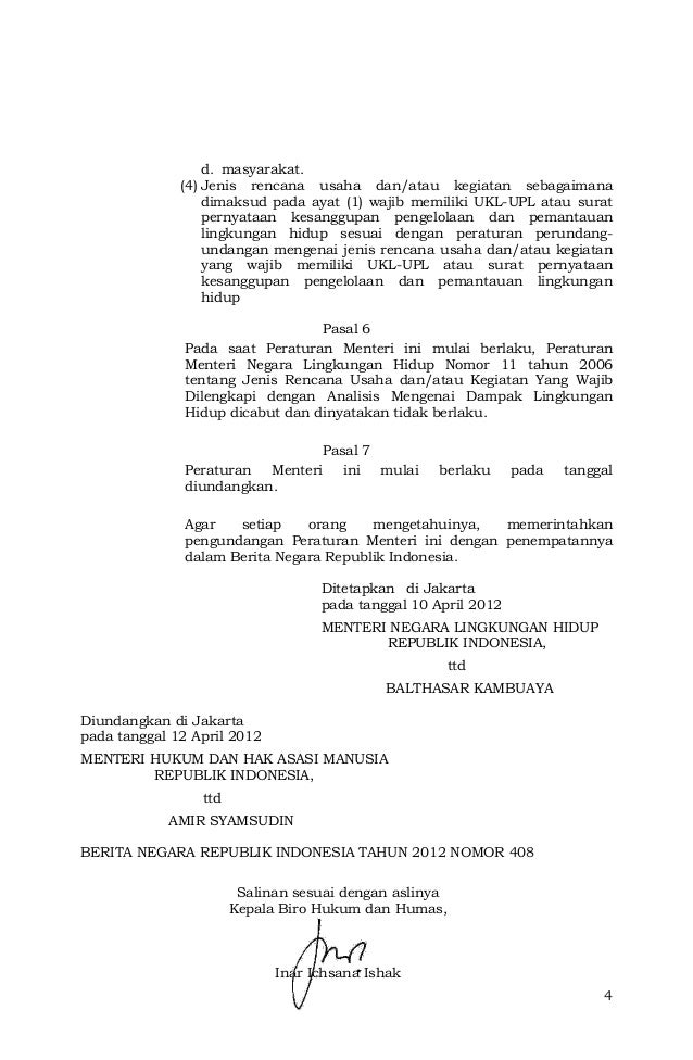 Permen lh no 5 2012 kegiatan wajib amdal