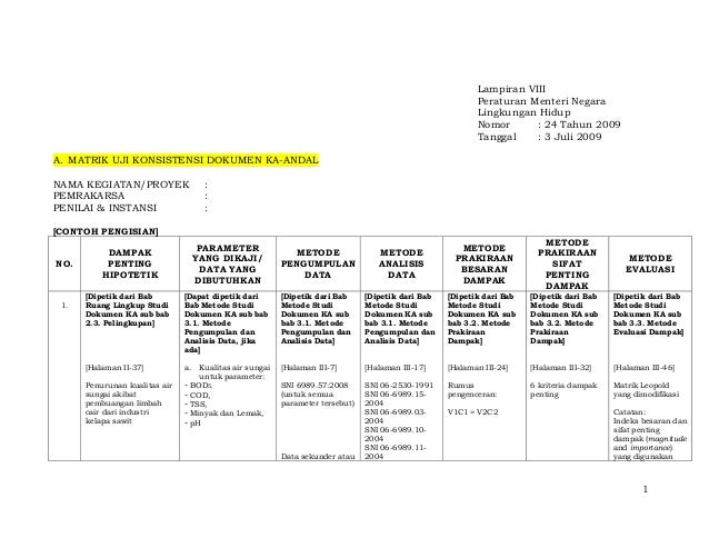 Permen no.24 tahun 2009 penilai amdal
