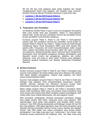 Permen no 14 tentang standar isi program kesetaraan paket b d c | PDF