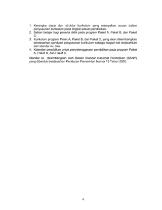 Permen no 14 tentang standar isi program kesetaraan paket b d c | PDF