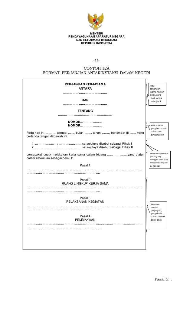 internasional perjanjian 2 contoh 80 NASKAH 2012 tentang No Tahun TATA Permenpan PEDOMAN