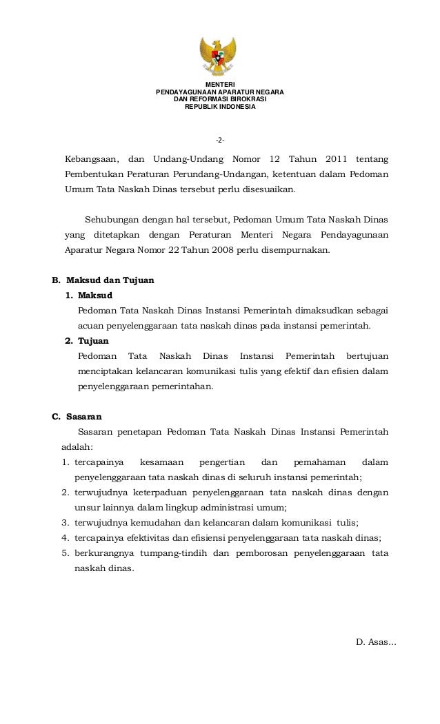 Permenpan No 80 Tahun 2012 tentang PEDOMAN TATA NASKAH DINAS INSTANSI…