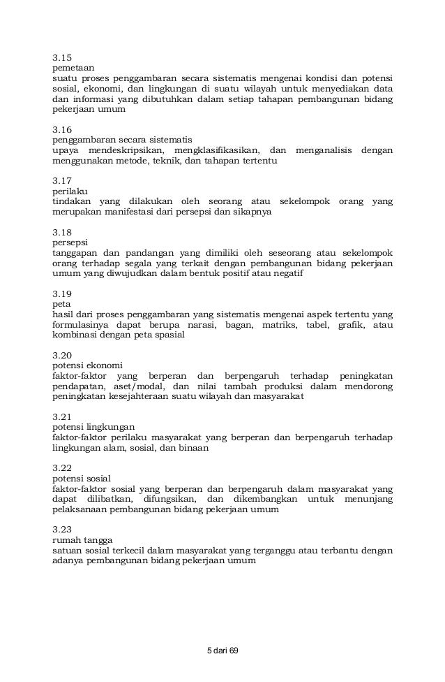 Permen Pu No 05 2013 Tentang Pemetaan Bidang Sosial Ekonomi Dan Ling