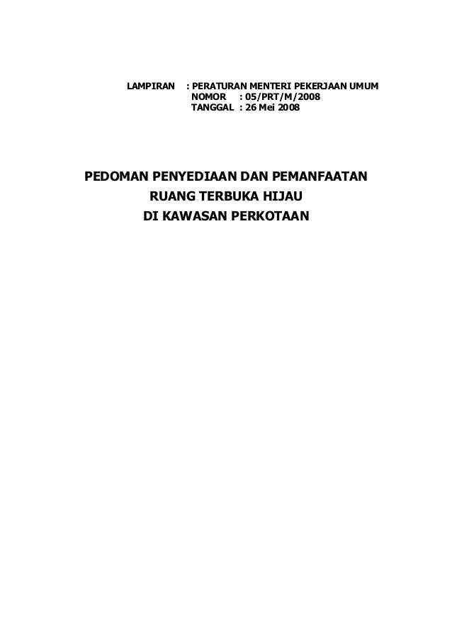Permen pu no. 5 tahun 2008 tentang rth