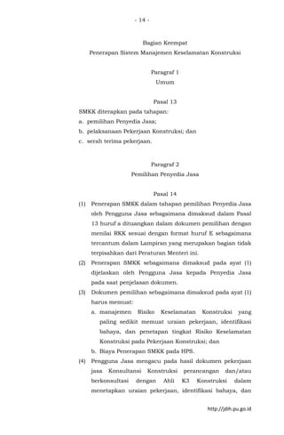 Permen pupr21 2019-smkk PERATURAN MENTERI PEKERJAAN UMUM DAN PERUMAHAN ...