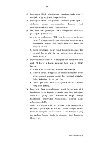 Permen pupr21 2019-smkk PERATURAN MENTERI PEKERJAAN UMUM DAN PERUMAHAN ...