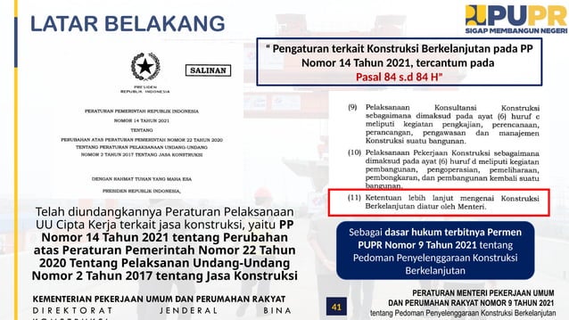 Permen PUPR 8 DAN 9 2021 tentang konstruksi.pptx