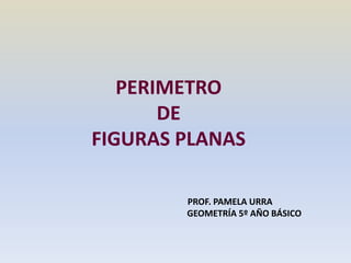 PERIMETRO
DE
FIGURAS PLANAS
PROF. PAMELA URRA
GEOMETRÍA 5º AÑO BÁSICO
 