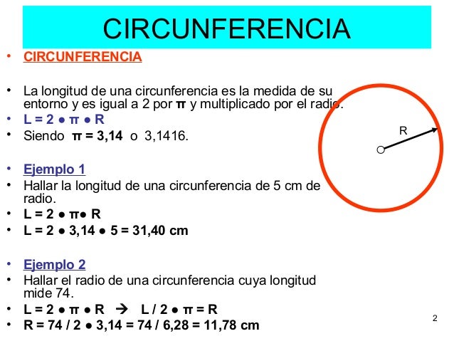 Resultado de imagen de longitud de la circunferencia