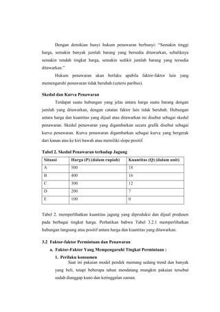 Makalah Permintaan dan Penawaran | DOCX