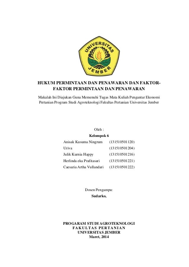 Makalah Permintaan Dan Penawaran