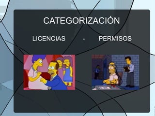CATEGORIZACIÓN LICENCIAS  -  PERMISOS 