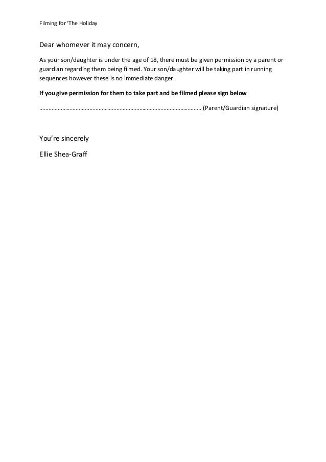 give permission letter hunt hankk co