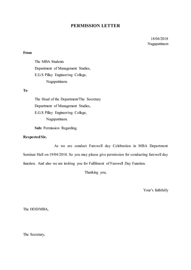 Format of Permission letter | PDF