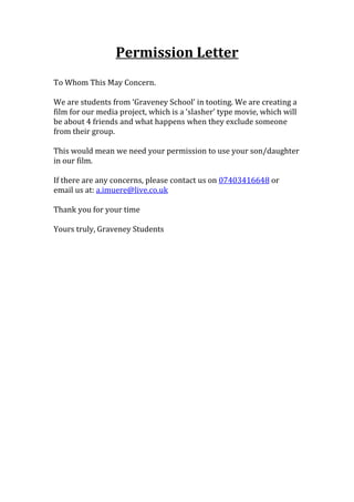 How To Write School Permission Letter