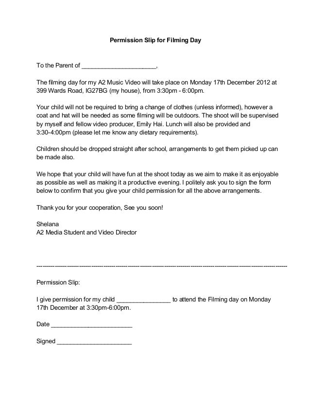 permission slip