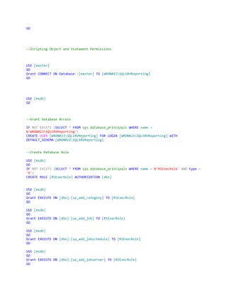 Permissions script for SQL Permissions | PDF