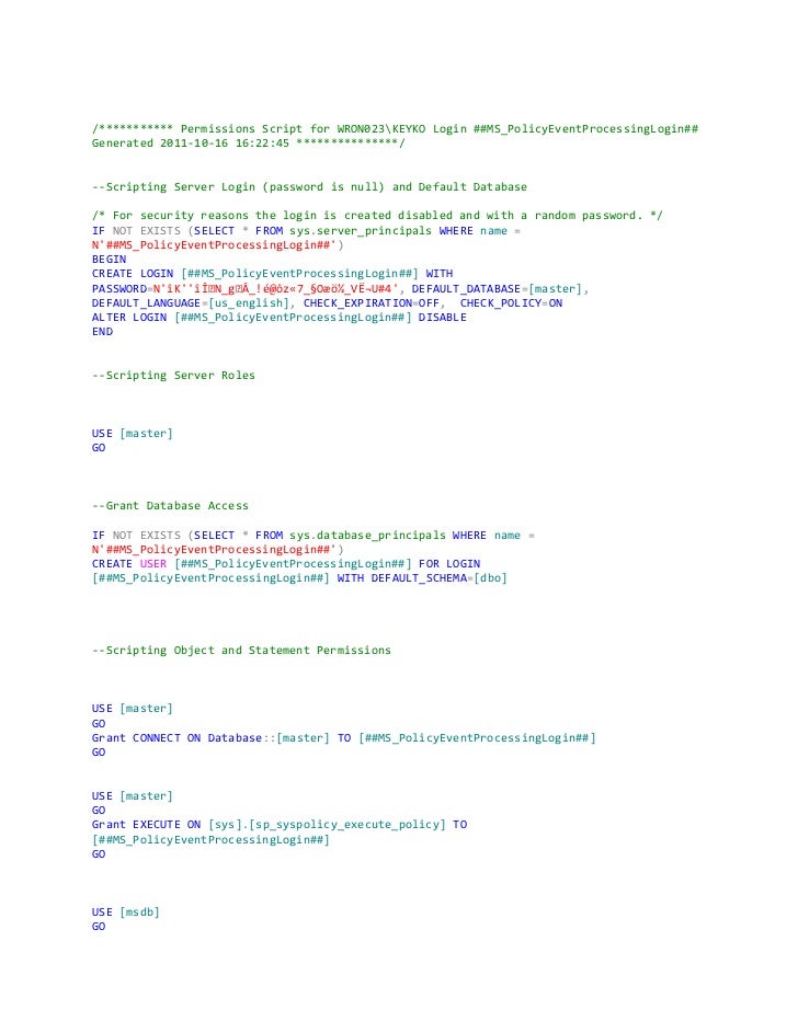 Permissions Script For Sql Permissions