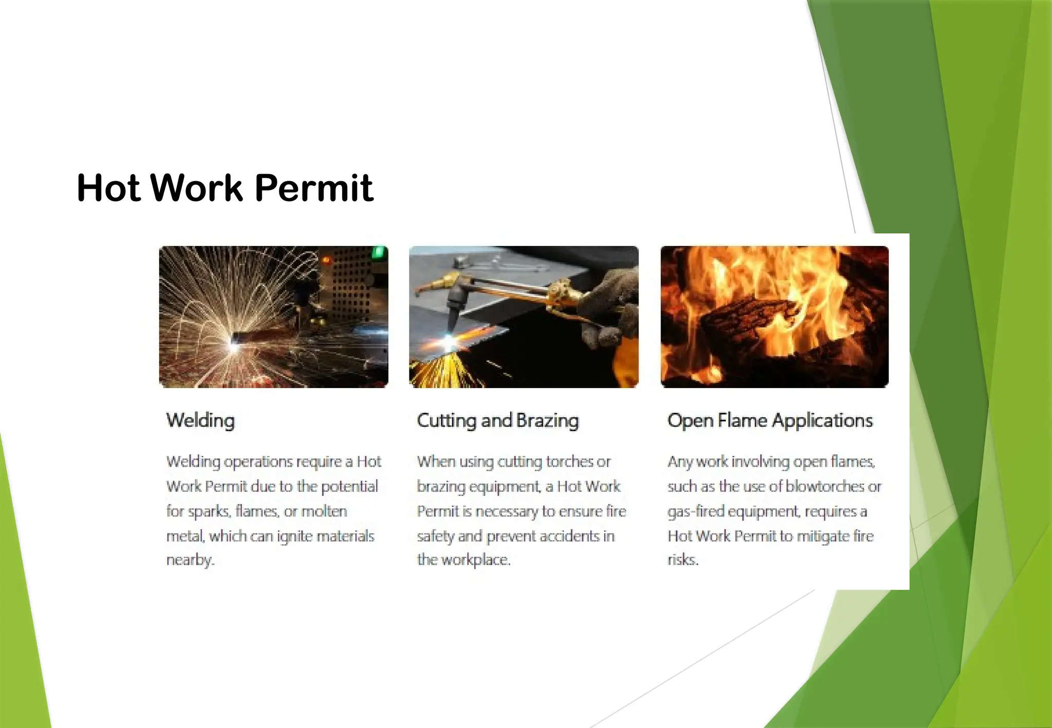 PERMIT TO WORK
Hot Work Permit
 