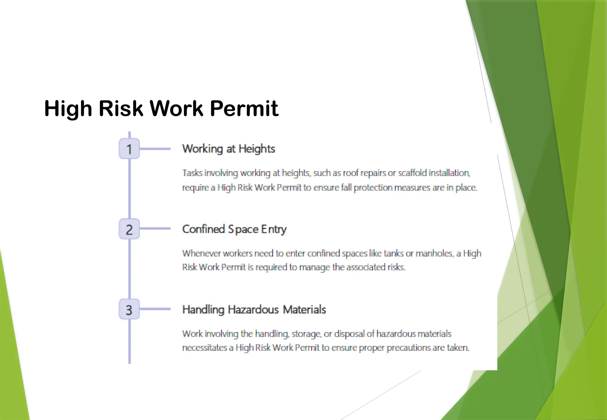 PERMIT TO WORK
High Risk Work Permit
 