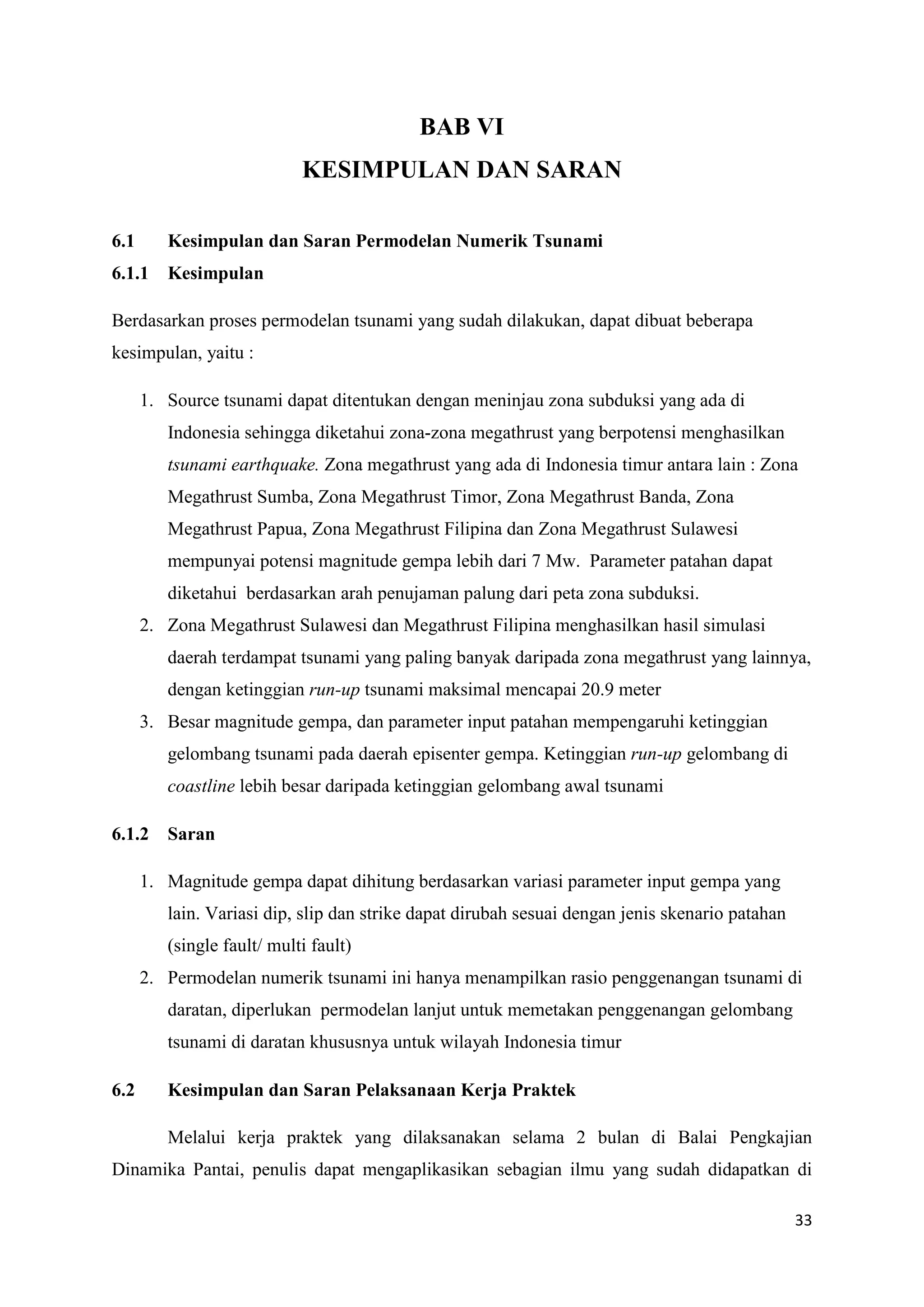 Permodelan Numerik untuk Menentukan Sebaran Run-Up Gelombang Tsunami di ...