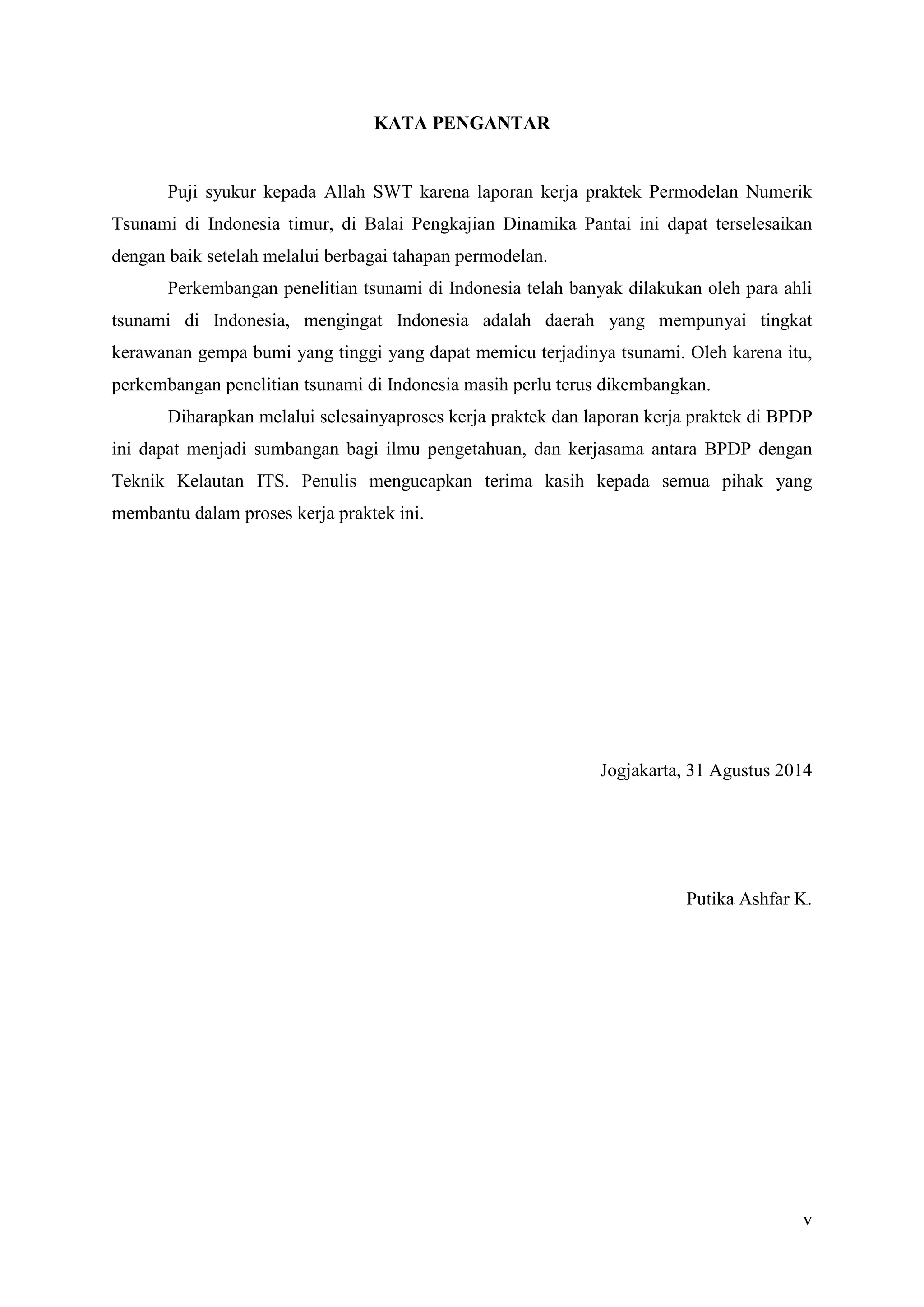 Permodelan Numerik untuk Menentukan Sebaran Run-Up Gelombang Tsunami di ...