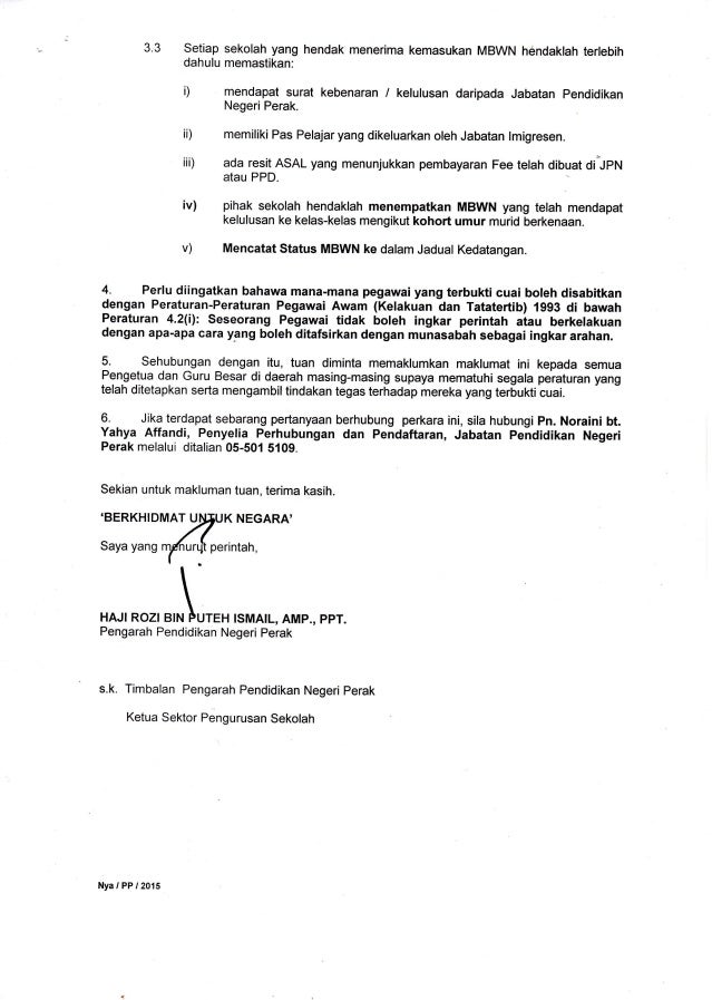 Permohonan Kemasukan Murid Bukan Warganegara